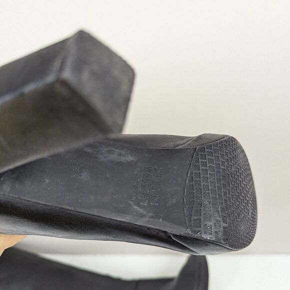 STUART weitzman Black Knee High Leather Boots Platform Heels Size 8 - Picture 8 of 12
